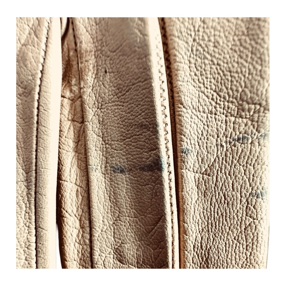 Women’s Beige Leather Gloves Size 7 1/2 Unlined - Picture 4 of 4